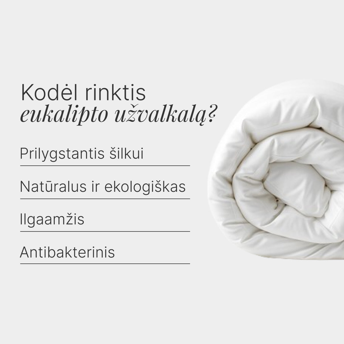 Eukalipto patalynės komplektas - Balta