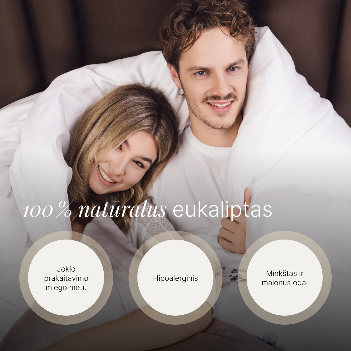 Eukalipto patalynės komplektas - Balta